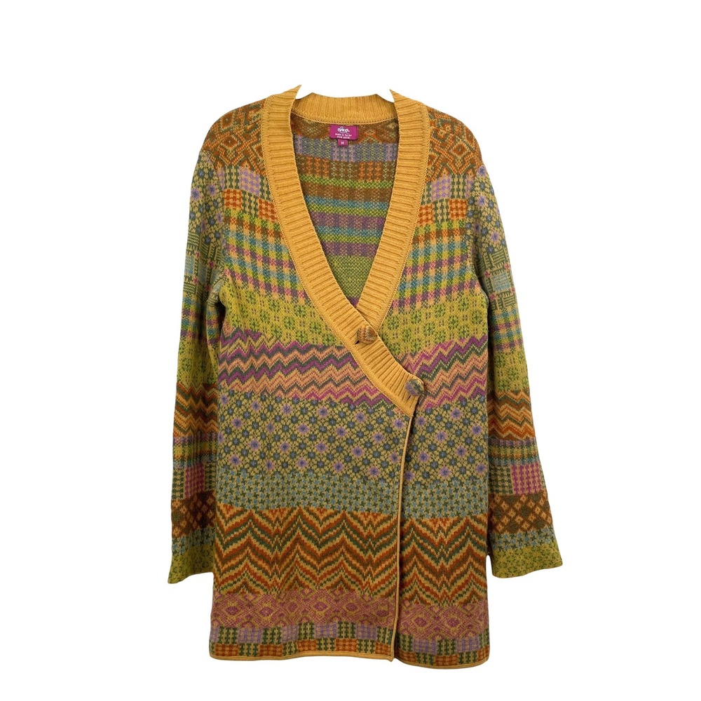 IVKO 100% lambswool removable shawl collar cardigan Size M Anthropologie boho - Picture 5 of 10